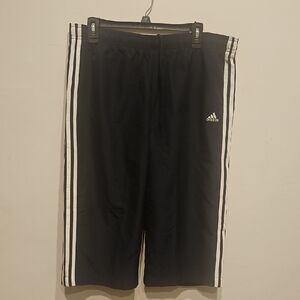 Adidas Black Shorts with White Accents